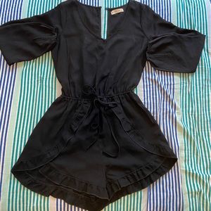 Abercrombie and Fitch BUNDLE Pink Floral and Black Rompers